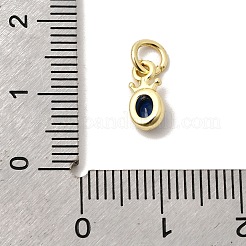 Brass Cubic Zirconia Charms&nbsp;KK-G554-01A-03