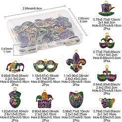 20Pcs 10 Styles Carnival/Mardi Gras Theme Alloy Enamel & Glitter Powder Pendants&nbsp;ENAM-FS0002-55