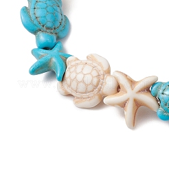 Synthetic Magnesite & Turquoise Beaded Stretch Bracelets for Women&nbsp;BJEW-TA00580