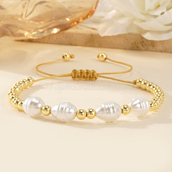 French Style Brass Round Beads Braided Bead Bracelets for Women&nbsp;CU2668