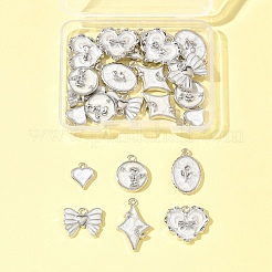 24Pcs 6 Styles Alloy Enamel Pendants&nbsp;ENAM-FS0002-65P