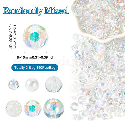Transparent & Opaque Acrylic Bead&nbsp;OACR-TAC0002-08E