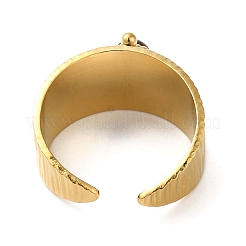 6Pcs 6 Style Rectangle & Horse Eye & Half Round 304 Stainless Steel Open Cuff Rings Set&nbsp;RJEW-P092-03G-M