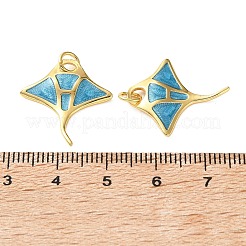 Brass with Enamel Pendants&nbsp;KK-CBA9FD2-05G-01
