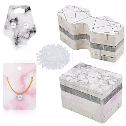 Marble Pattern Paper Necklace & Earring Display Cards&nbsp;DIY-YS0001-26