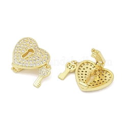Brass Micro Pave Cubic Zirconia Slide Charms&nbsp;KK-D317-119G