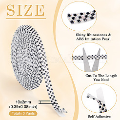 3 Yards Resin Self Adhesive Sewing Trim Hotfix Rhinestone Tape&nbsp;DIY-TA0013-15A
