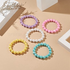 Macaron Color Faceted Acrylic Round Beaded Necklaces&nbsp;BJEW-JB09196