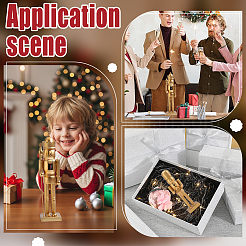 2Pcs 2 Styles Plating Wooden Nutcracker Display Decorations&nbsp;AJEW-WR0004-10