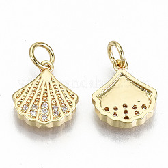 Brass Micro Pave Clear Cubic Zirconia Charms&nbsp;ZIRC-S067-182-NF