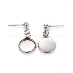 Tarnish Resistant 304 Stainless Steel Stud Earring Settings&nbsp;STAS-L226-019H-P