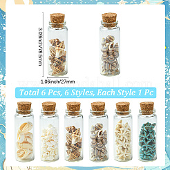 6Pcs 3 Sets 3 Styles Transparent Glass Wishing Bottle Decoration&nbsp;AJEW-CN0004-05