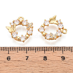 Brass Micro Pave Cubic Zirconia Pendants&nbsp;KK-N263-78B-G