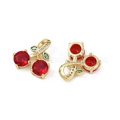Brass Micro Pave Cubic Zirconia Pendants&nbsp;KK-C093-22G