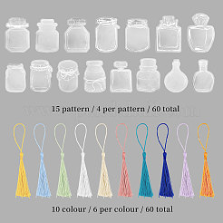 DIY Transparent Blank Bookmark Making Kit&nbsp;DIY-GL0004-21