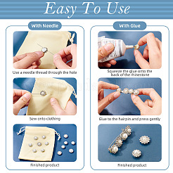200Pcs 2 Styles Flower Alloy Glass Sew on Rhinestone&nbsp;FIND-TA0006-31