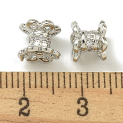 Rack Plating Brass Micro Pave Cubic Zirconia Beads&nbsp;KK-K386-06P