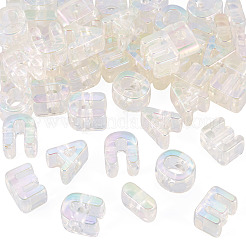 50Pcs 5 Styles UV Plating Rainbow Iridescent Acrylic Beads&nbsp;OACR-TA0004-67G