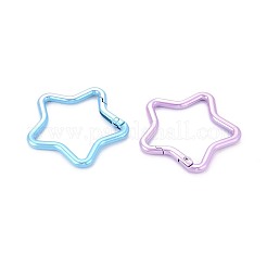 Spray Painted Electroplate Alloy Spring Gate Rings&nbsp;PALLOY-T092-62