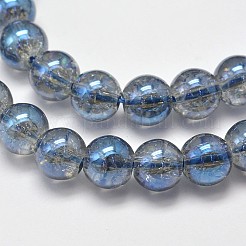 Electroplate Synthetic Crackle Quartz Bead Strands&nbsp;EGLA-J067-8mm-FR01