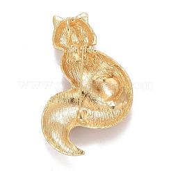 Rhinestone Fox Badge&nbsp;JEWB-E013-05G-03
