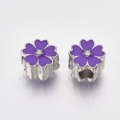 Platinum Plated Alloy European Beads&nbsp;MPDL-S067-27