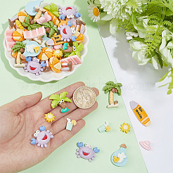60Pcs 10 Styles Summer Thmem Opaque Resin Cabochons&nbsp;FIND-SC0024-01