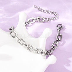 304 Stainless Steel Oval Link Chain Bracelets for Women&nbsp;BJEW-F529-03P