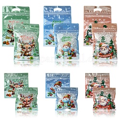 50Pcs 2 Styles Christmas Theme Plastic Resealable Bags&nbsp;ABAG-FS0001-07