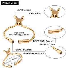 Stainless Steel Slider Bracelet/Bolo Bracelet Making&nbsp;MAK-CJ0002-03G
