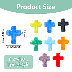 24Pcs 8 Colors Handmade Lampwork Beads&nbsp;LAMP-DC0001-27