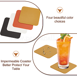 8Pcs 4 Colors PU Leather Cup Mats&nbsp;AJEW-GA0007-74