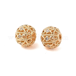 Brass Micro Pave Clear Cubic Zirconia Beads&nbsp;KK-B100-002G