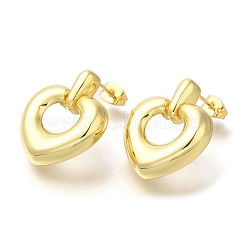Rack Plating Heart Brass Stud Earrrings&nbsp;EJEW-L097-16G