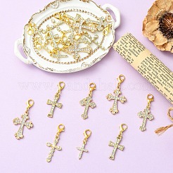 20Pcs 5 Style Alloy Rhinestone Pendant Decorations&nbsp;HJEW-YW00284