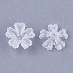 5-Petal Transparent Acrylic Bead Caps&nbsp;X-FACR-T001-05