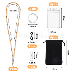 Wooden Beaded Name Card Holder Sets&nbsp;NJEW-AB00033