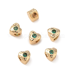 SHEGRACE Brass Green Cubic Zirconia Beads&nbsp;XGRQ4H208-681G-A