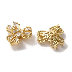 Brass Micro Pave Clear Cubic Zirconia Pendants&nbsp;KK-E098-04G
