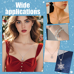 2Pcs 2 Colors Brass Sky Blue Cubic Zirconia Snowflake European Dangle Charms&nbsp;KK-PH0012-32
