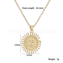 Brass Sun with Face Pendant Necklaces&nbsp;WGCA63F-01