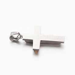 New Men's Bi-Color 201 Stainless Steel Cross Pendants&nbsp;STAS-F010-66