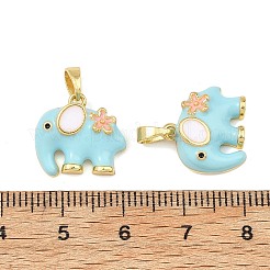 Brass Enamel Pendants&nbsp;KK-T001-04G-C