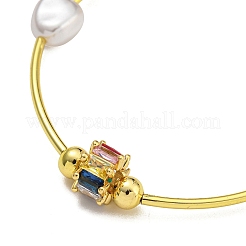 Rack Plating Brass Colorful Cubic Zirconia Link Chain Necklaces for Women&nbsp;NJEW-C059-06G