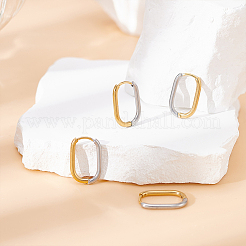 4Pairs 304 Stainless Steel Two Tone Hoop Earrings&nbsp;EJEW-UN0003-12