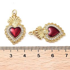 Rack Plating Brass Micro Pave Clear Grade AAA Cubic Zirconia Pendants&nbsp;KK-M280-10A-G