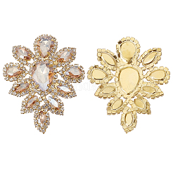 2Pcs Alloy Glass Rhinestone Cabochons&nbsp;FIND-CY0001-75