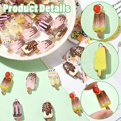 40Pcs 5 Styles Printed Resin Pendants&nbsp;RESI-CJ0005-15
