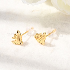 Brass Micro Pave Clear Cubic Zirconia Stud Earrings&nbsp;EJEW-C158-13B-G