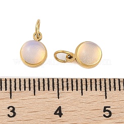 Ion Plating(IP) Opalite Half Round Charms with Jump Ring&nbsp;STAS-A097-05G-04